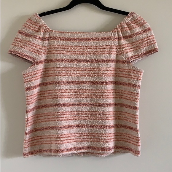 Madewell Texture & Thread Stripe Top Blush Small - Picture 5 of 6